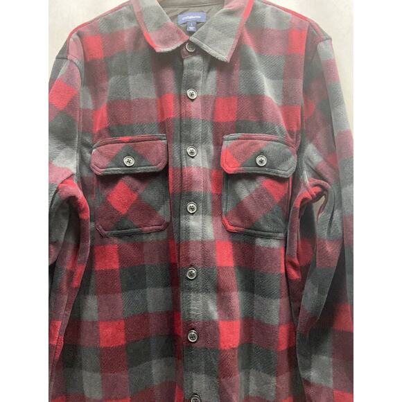 Croft & Barrow Men’s Extra Soft Flannel Shirt Colorful Plaid Red /Black Sz NWT - Picture 5 of 10